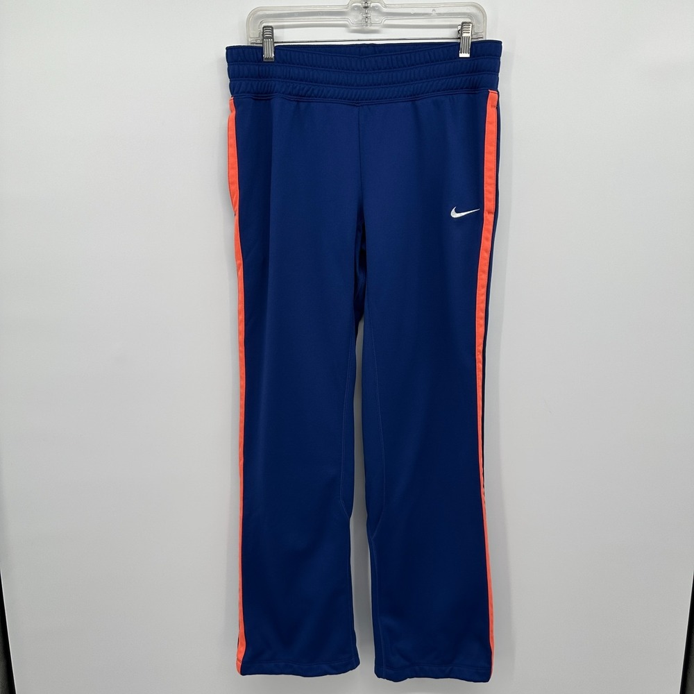 Vintage Nike Therma Fit Pants Womens Large Fleece Lined Athletic Track Y2K‎ Blue